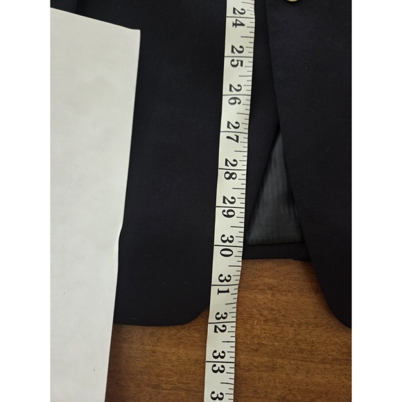 Haggar Two Button Navy Blazer Men's 46s Sport Coat Brushed Gold Buttons - Picture 4 of 15